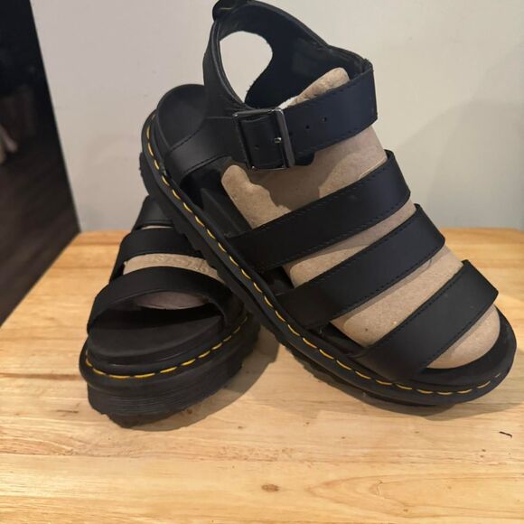 Dr Martens Blaire Womens Black Sandals Chunky Platforms - Picture 2 of 8